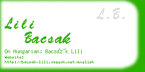 lili bacsak business card